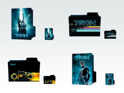 Icon Set Preview Tron Legacy Folder Icons