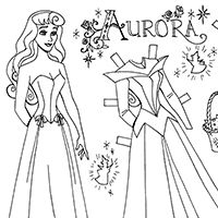 Aurora Coloring Paper Doll