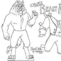 The Beast Coloring Paper Doll