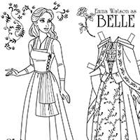 Belle Coloring Paper Doll