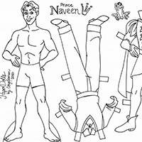 Prince Naveen Coloring Paper Doll